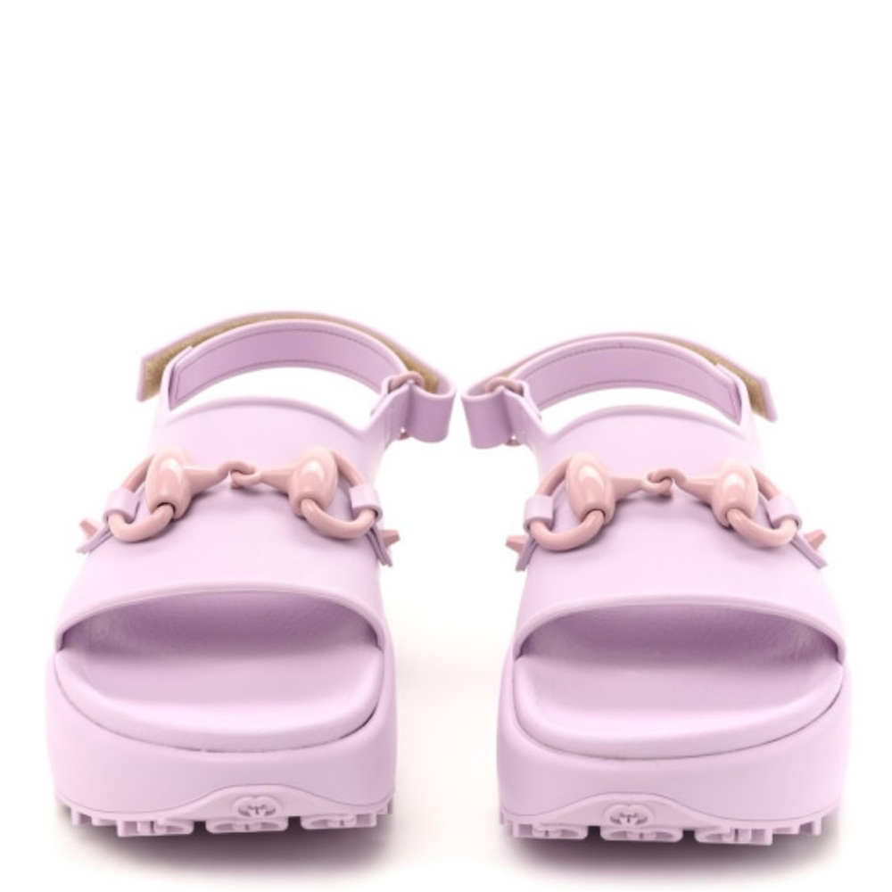 New Gucci horsebit Platform Rubber Sandals size 37